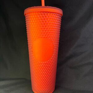 Starbucks Venti Cold Cup - Red Matte Soft Touch Studded